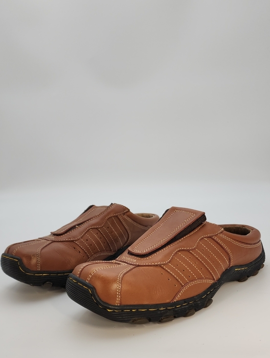 Dr. Martens Shoes - Dr. Martens 8B02 Brown Leather Square Toe Clog Mules 38/7 Y2K Grung